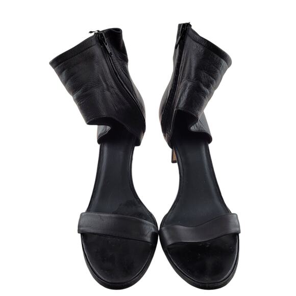 Vince Heels Womens 9 M Black Leather Wide Ankle Cuff Zipper Rock And Roll Sexy - Picture 3 of 11